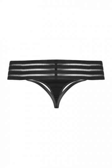 F161 Sexy Panty mit scharfen Bändern schwarz