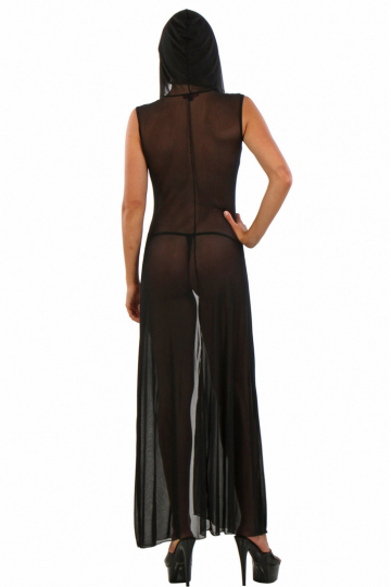 Tüll-Kleid mit Kapuze schwarz