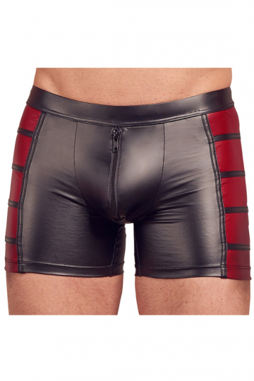 Elastische Pants in zweifarbigem Mattlook schwarz/rot