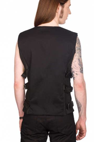 Black Pistol Button Vest Denim schwarz