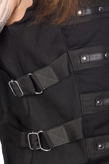 Black Pistol Button Vest Denim schwarz