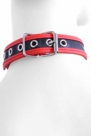Halsband schwarz/rot