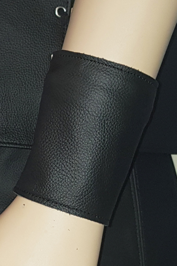 Leder Armband mit Zip 01-1N schwarz