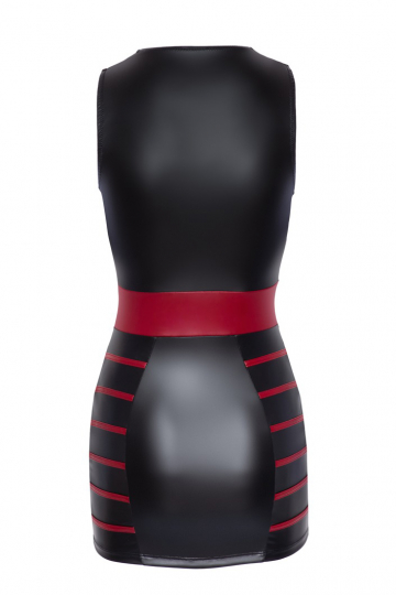 Figurbetonendes Kleid im Mattlook schwarz/rot