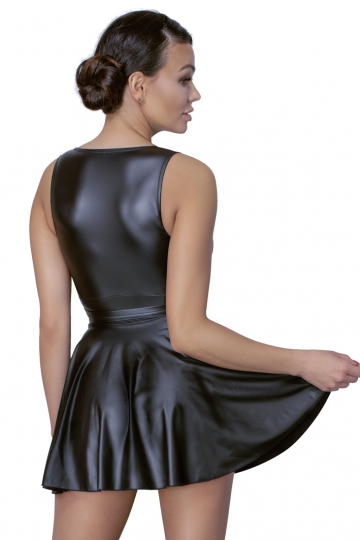 Tailliertes Kleid im Mattlook schwarz