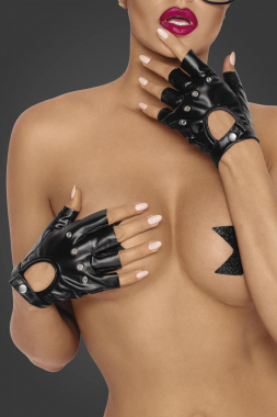 F264 Fingerlose Powerwetlook-Handschuhe