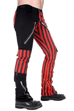Black Pistol Freak Pants Stripe Denim schwarz/rot
