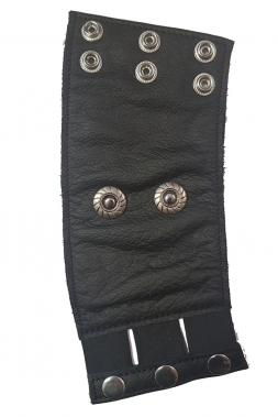 Leder Armband mit Zip 01-2R schwarz