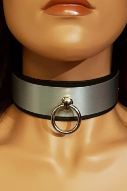 Leder Halsband 10 schwarz