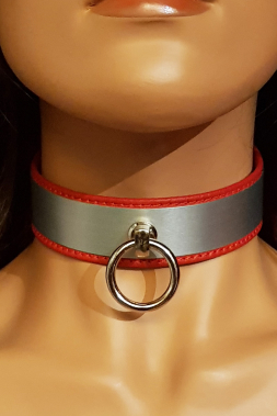 Leder Halsband 09 rot